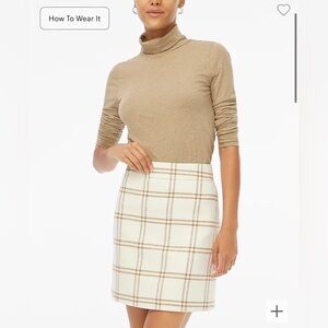J. Crew Factory Plaid wool-blend A-line mini skirt